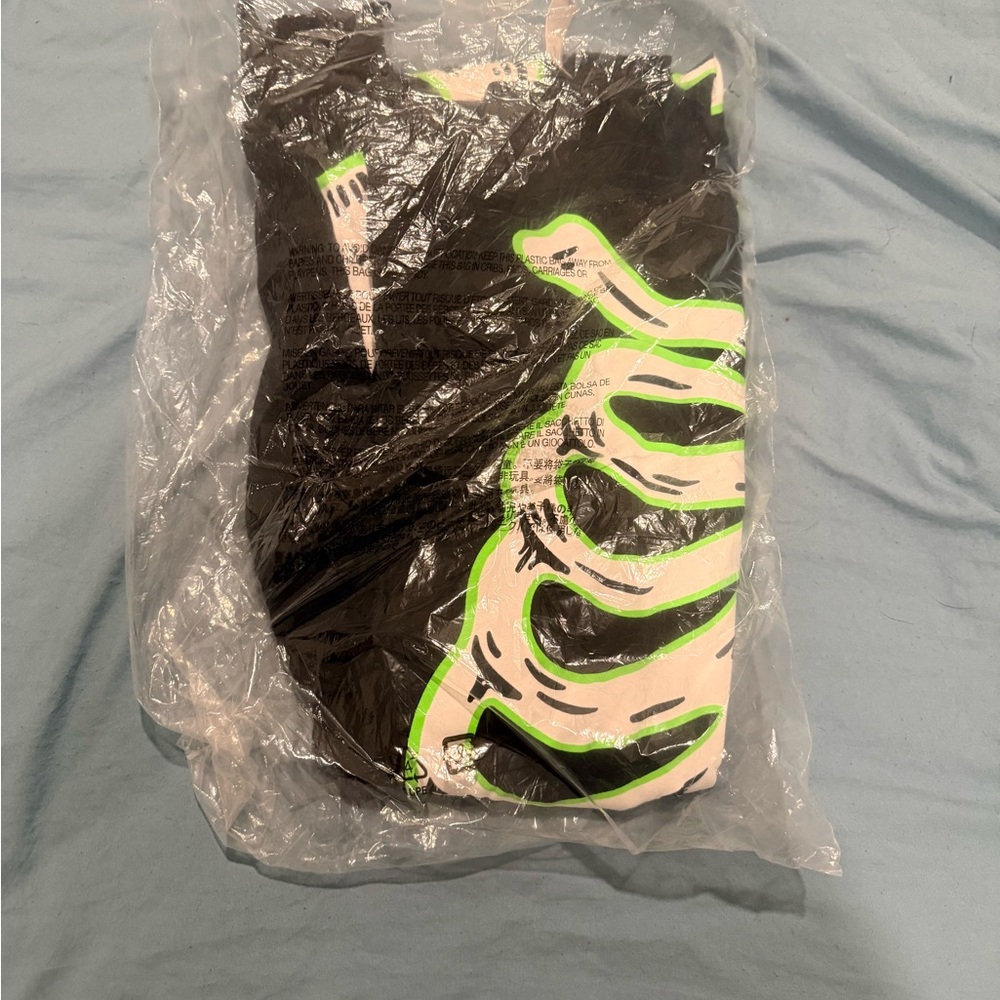 Old Navy Black Tee with Neon Green Accents